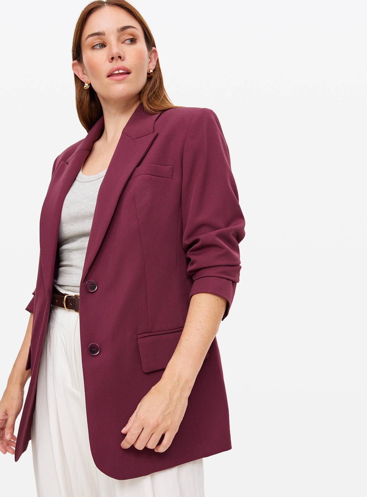 Dark Red Co-ord Ultimate Relaxed Blazer 14 - Image 1